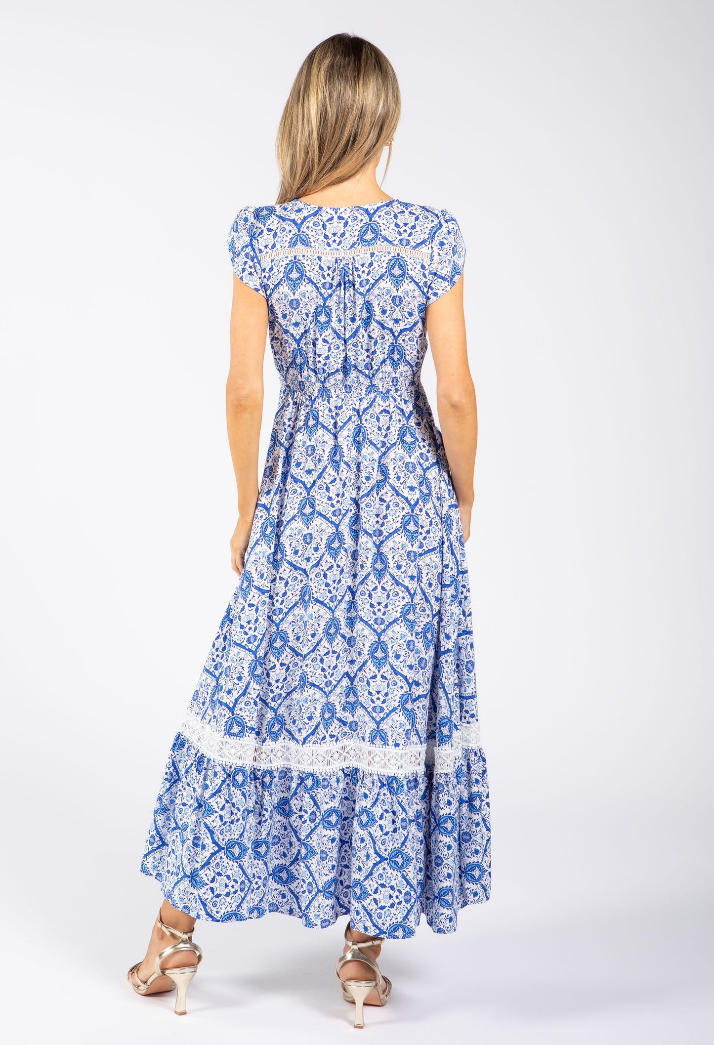 Antique Print Maxi Dress