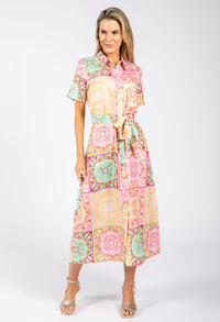 Mosaic Print Shirt Dress