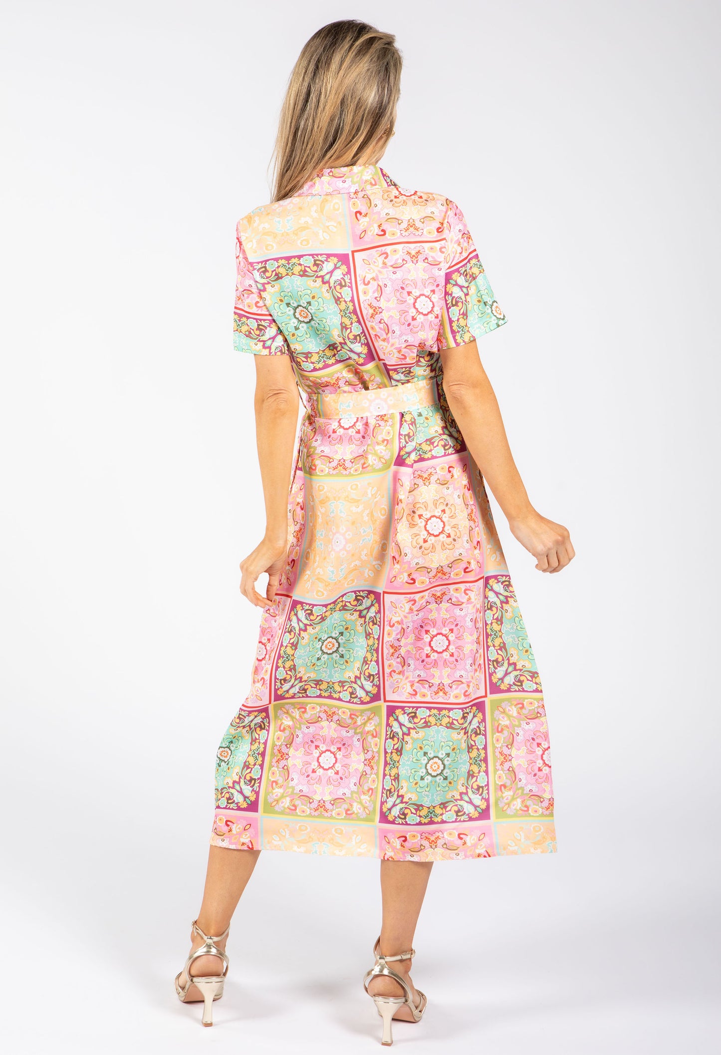 Mosaic Print Shirt Dress