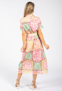 Mosaic Print Shirt Dress