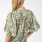 Mosaic Print Balloon Sleeve Blouse