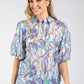 Abstract Balloon Sleeve Blouse