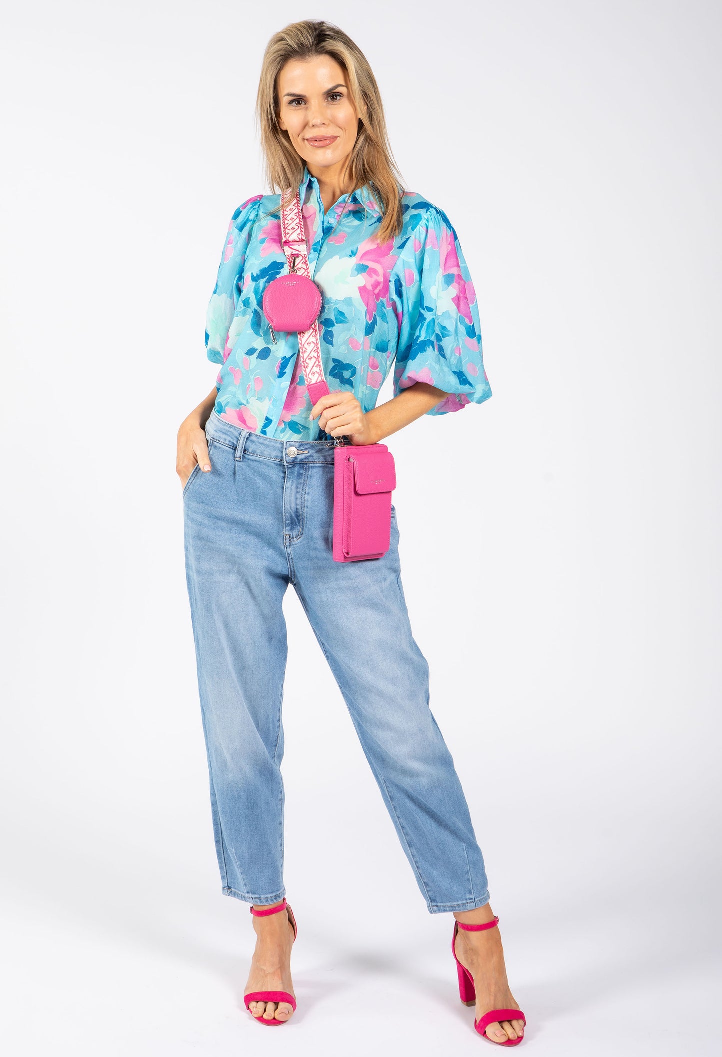 Floral Balloon Sleeve Blouse