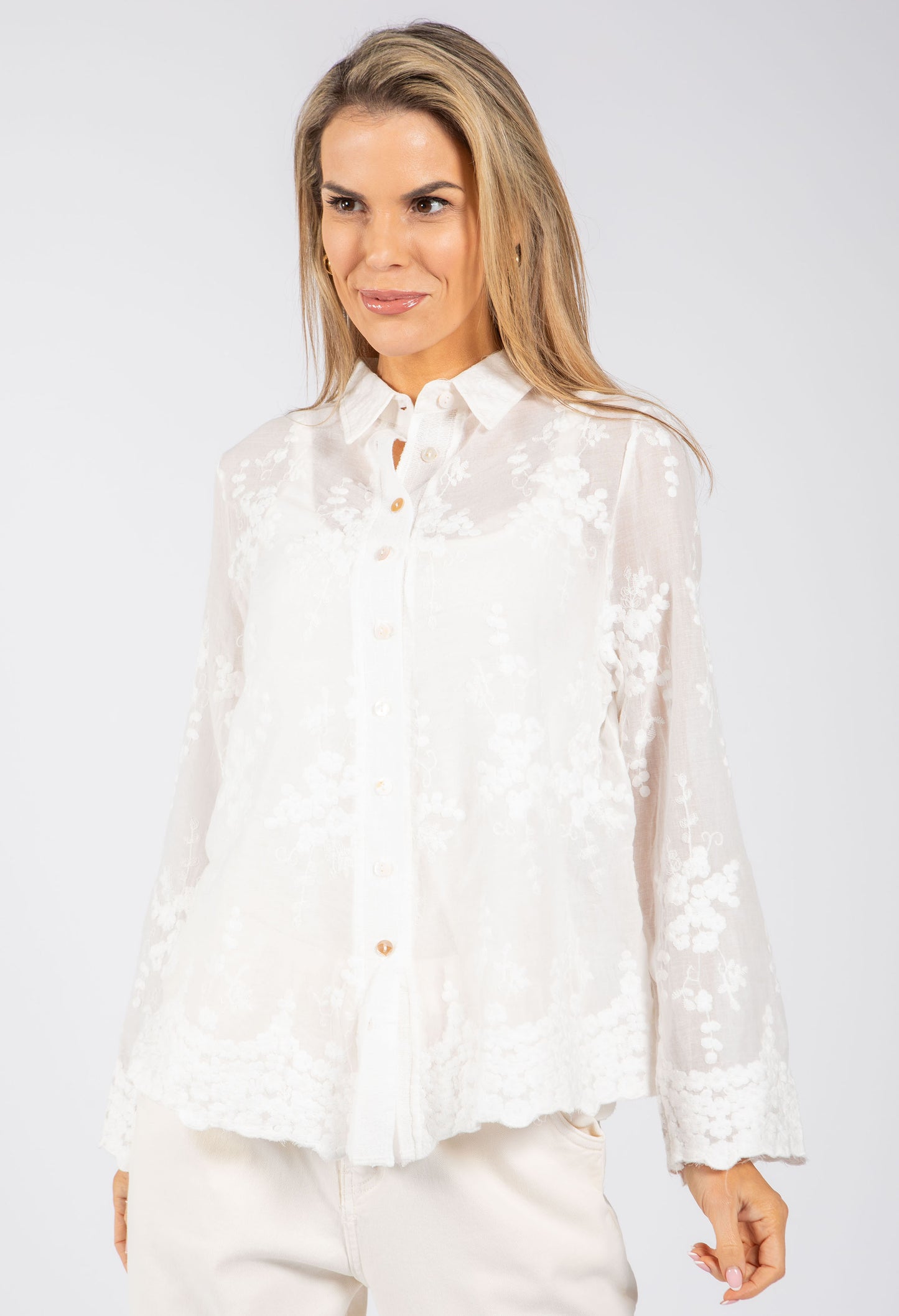 Floral Embroidered Shirt