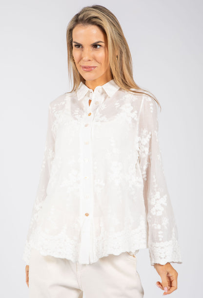 Floral Embroidered Shirt