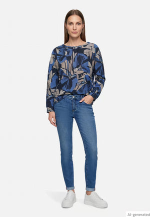 Floral Sweatshirt With Drawstring