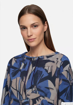 Floral Sweatshirt With Drawstring