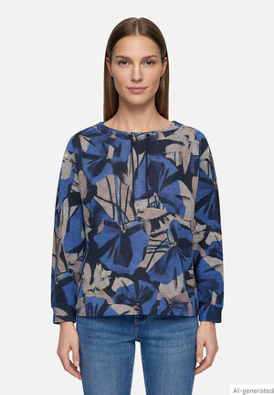Floral Sweatshirt With Drawstring