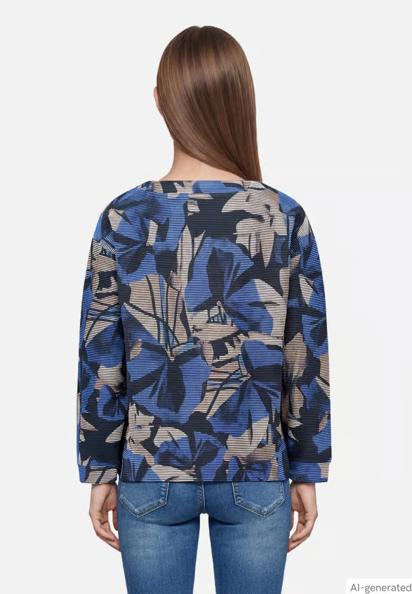 Floral Sweatshirt With Drawstring