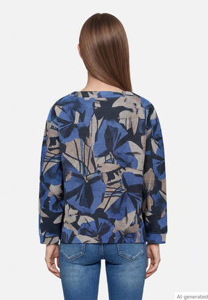 Floral Sweatshirt With Drawstring
