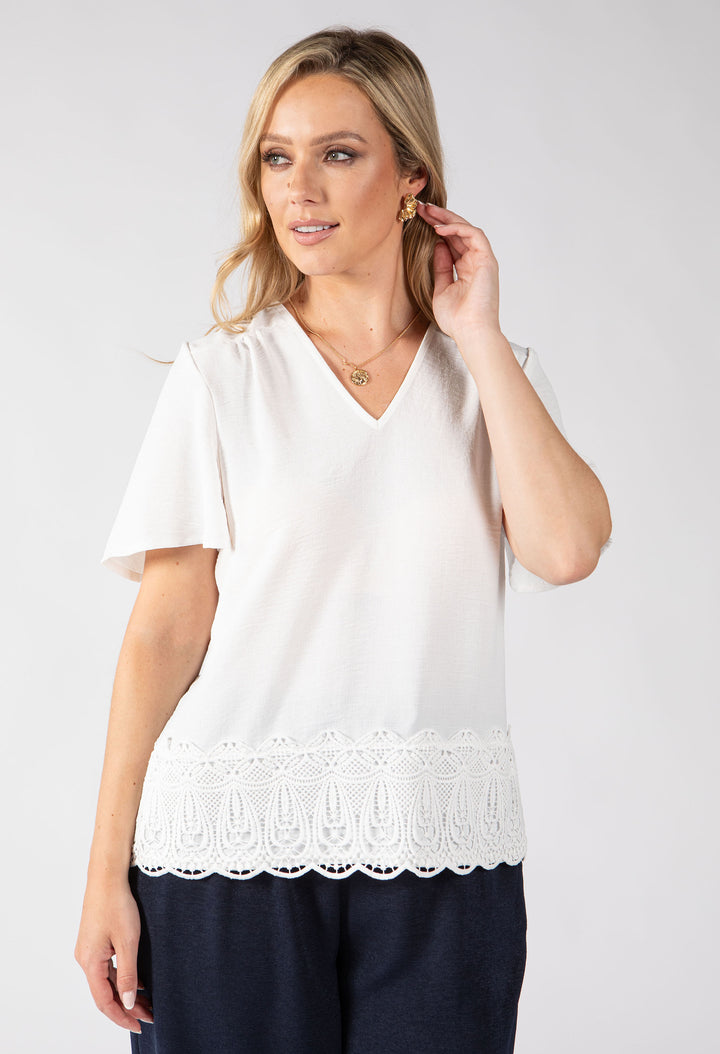 Tisha Lace Trim Blouse