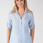 Chemray Striped Linen Look Blouse