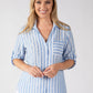Chemray Striped Linen Look Blouse