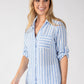 Chemray Striped Linen Look Blouse