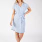 Roray Linen Look Striped Shirt Dress
