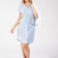 Roray Linen Look Striped Shirt Dress