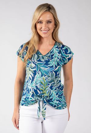 Tlagoon Leaf Print Top