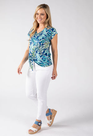 Tlagoon Leaf Print Top