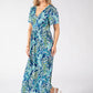 Raqua Leaf Print Midi Dress