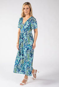 Raqua Leaf Print Midi Dress