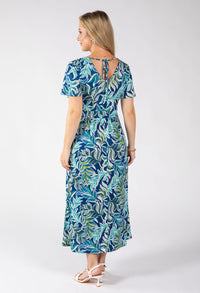 Raqua Leaf Print Midi Dress