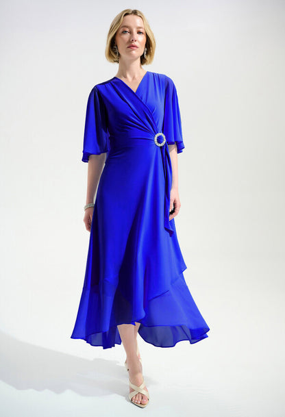 V-neck Wrap Midi Dress