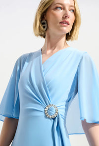 V-neck Wrap Midi Dress