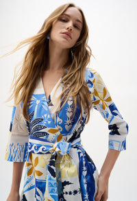 Floral V-neck Wrap Dress