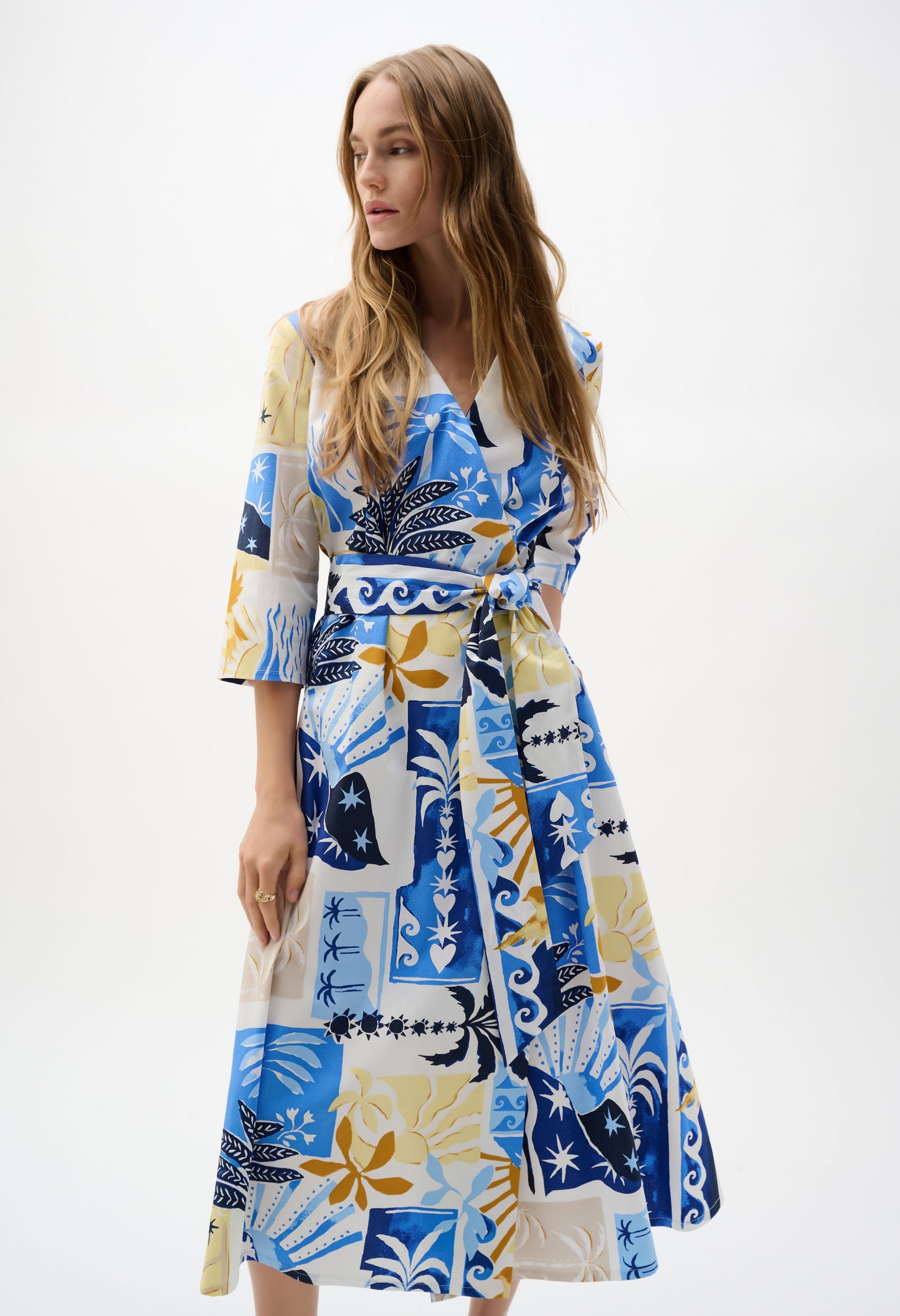 Floral V-neck Wrap Dress