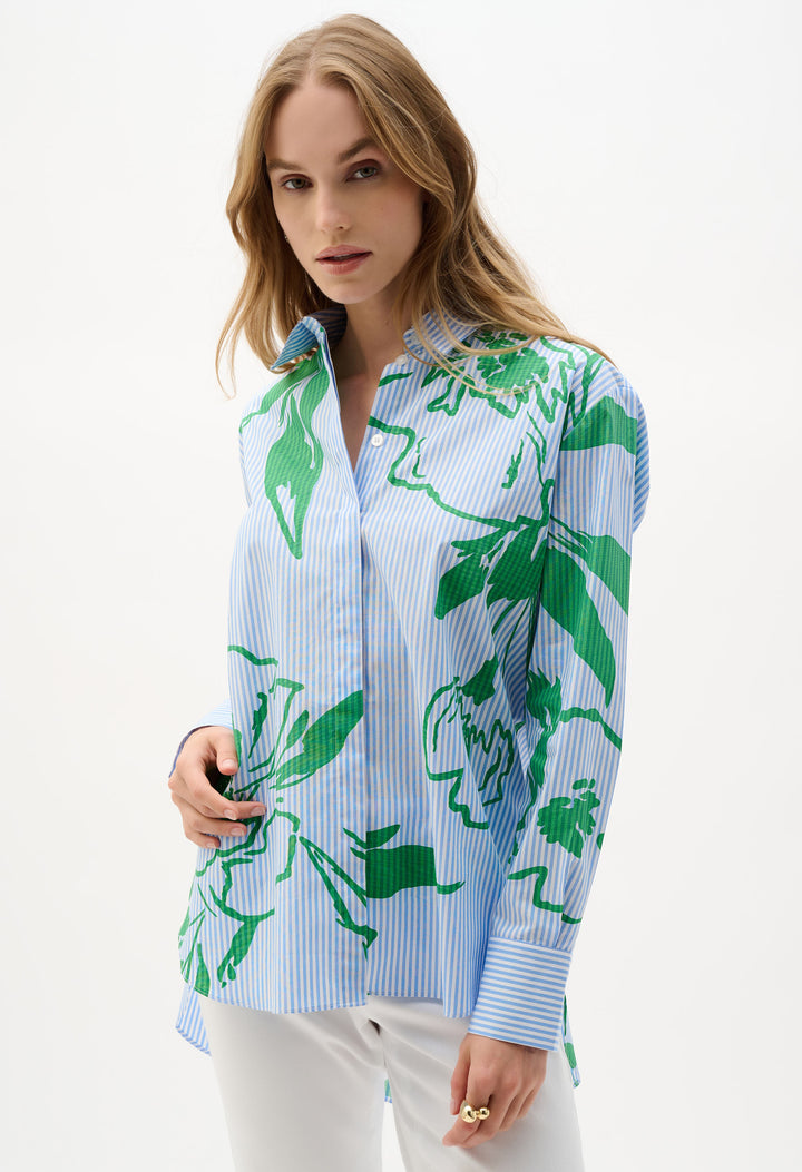 Floral Striped Casual Shirt