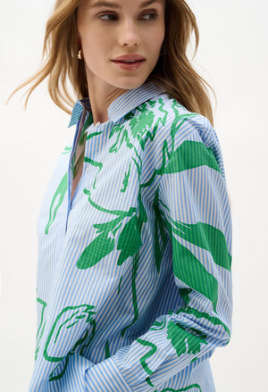 Floral Striped Casual Shirt