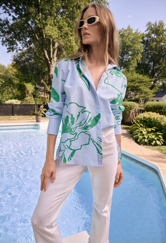 Floral Striped Casual Shirt