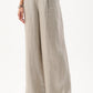 Foiled Linen Pull-on Wide Leg Trousers