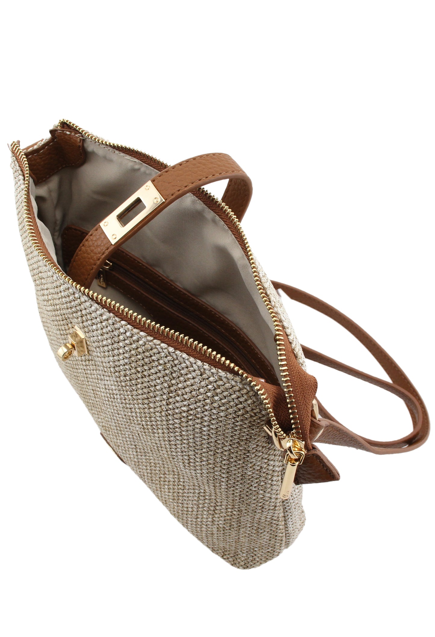 Straw Look Crossbody Bag