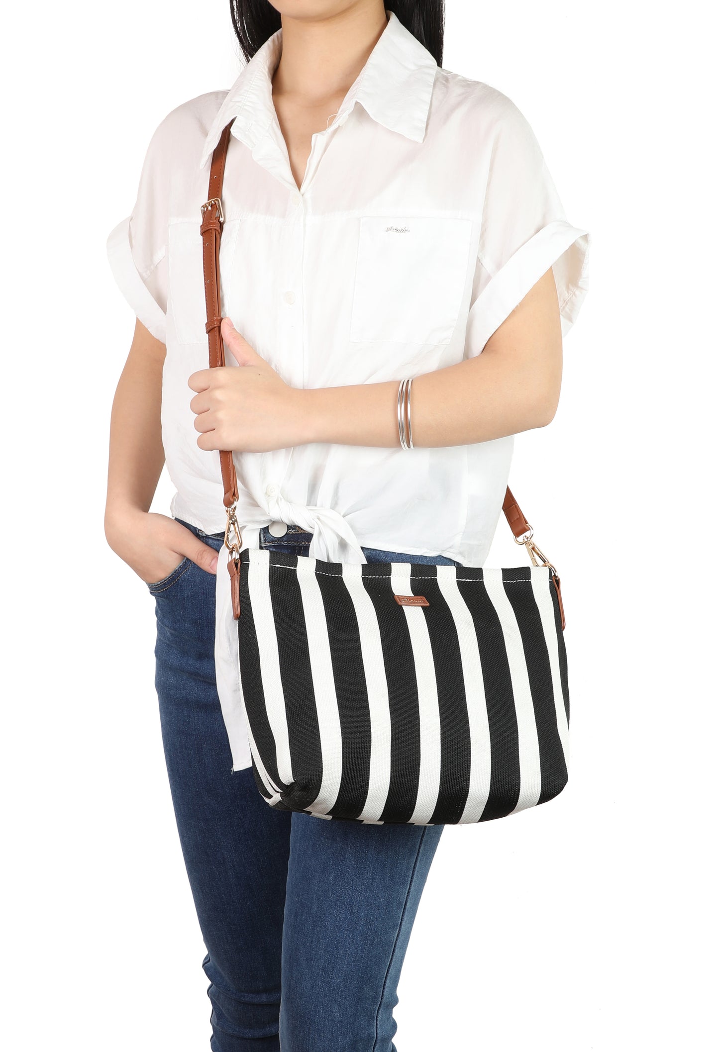 Striped Shopper Bag