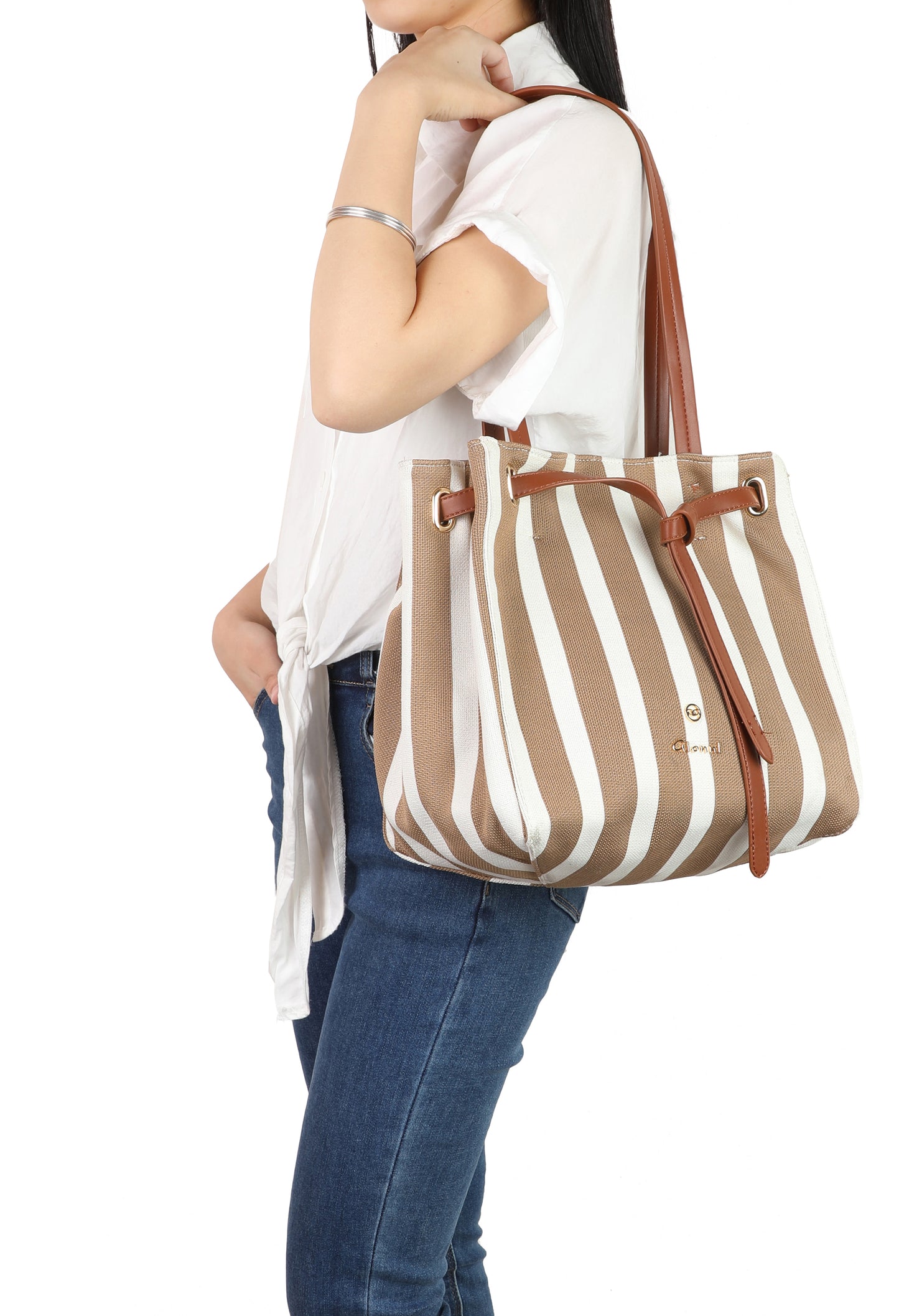 Striped Shopper Bag