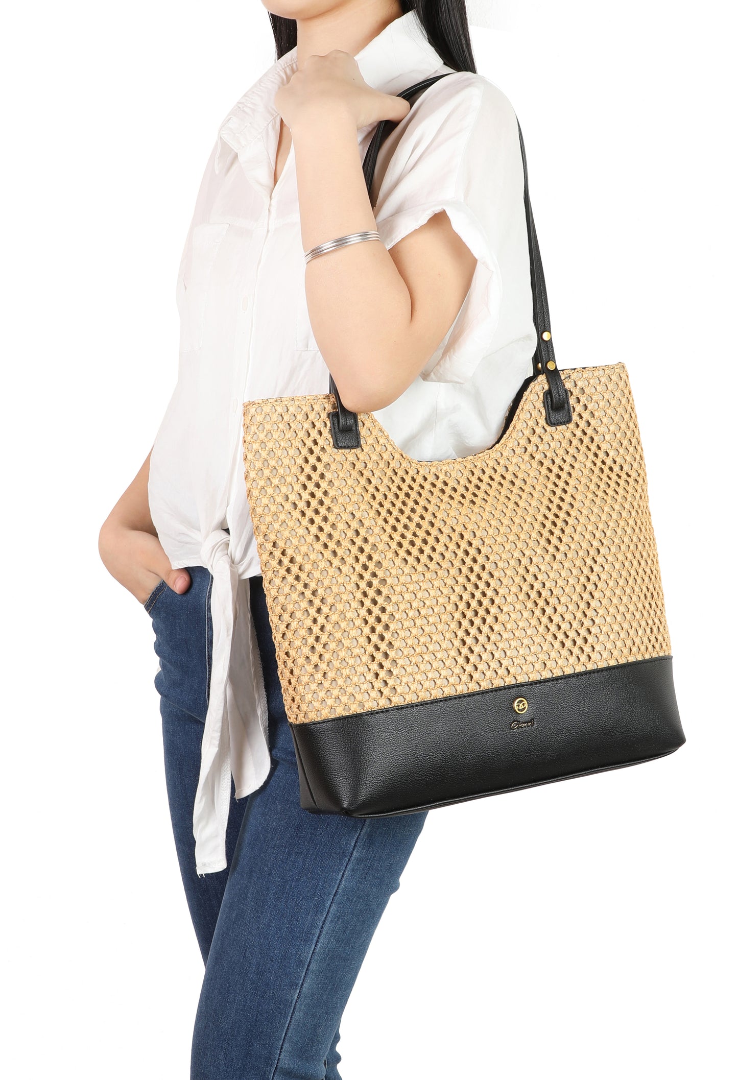 Large Straw Shopper Bag