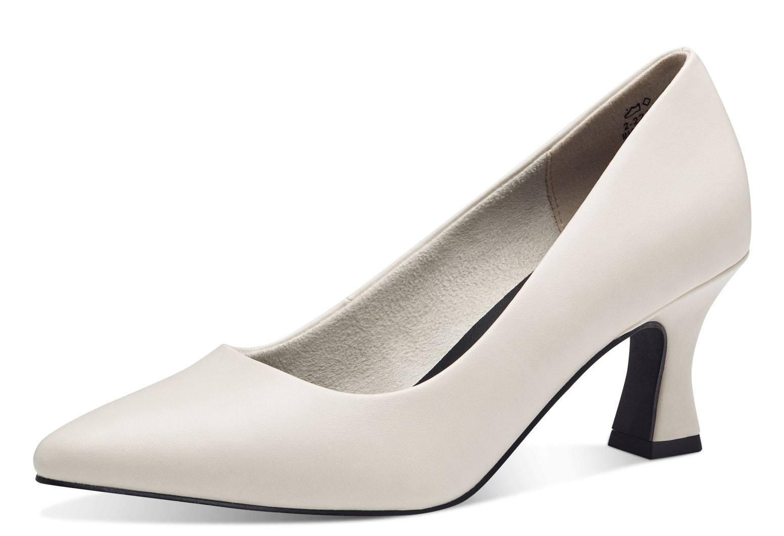 White high-heeled shoe on a white background