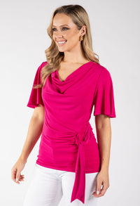 Peach Cowl Neck Top