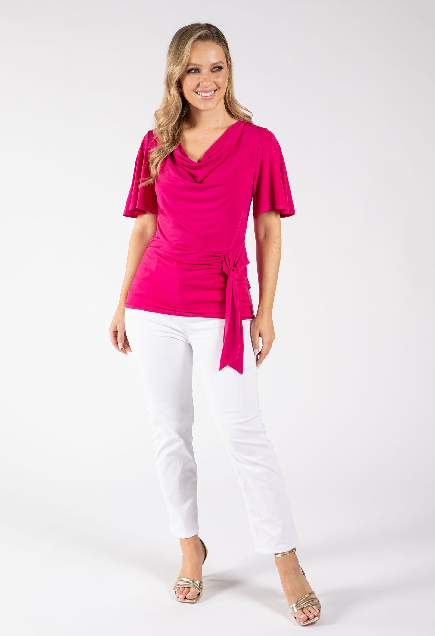 Peach Cowl Neck Top