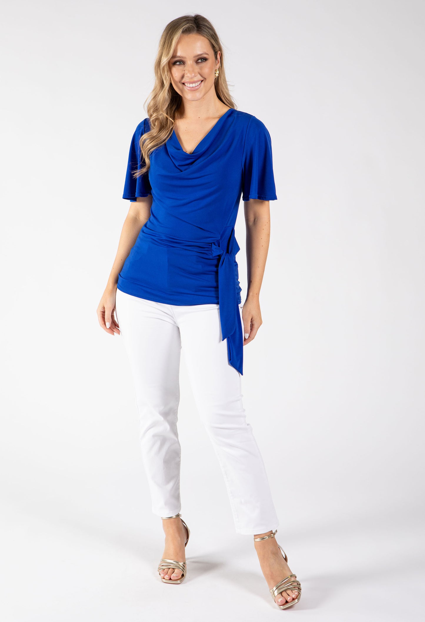 Peach Cowl Neck Top