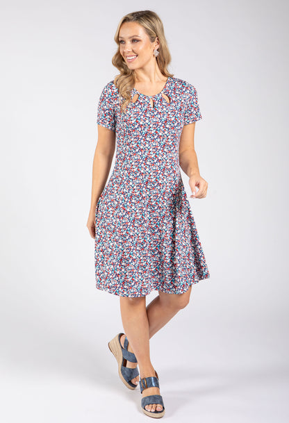 Ditsy Print Short Dress