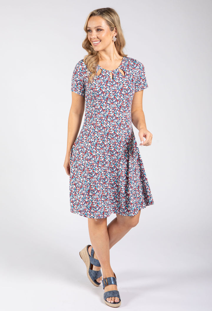 Ditsy Print Short Dress