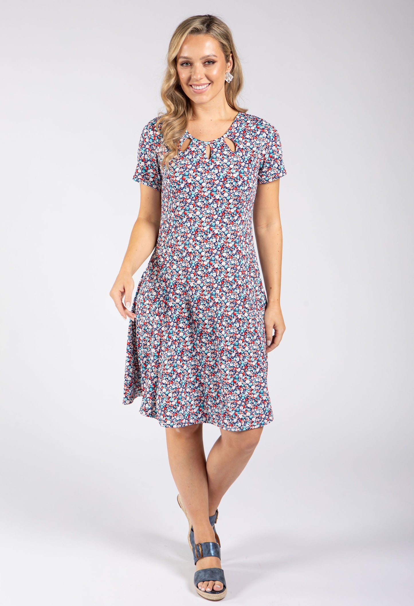 Ditsy Print Short Dress