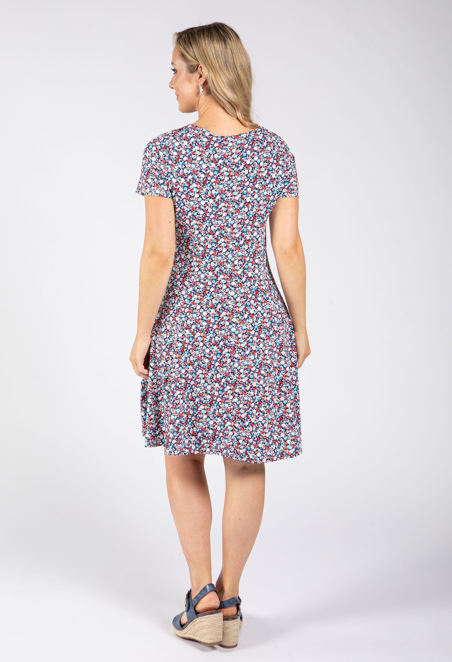 Ditsy Print Short Dress