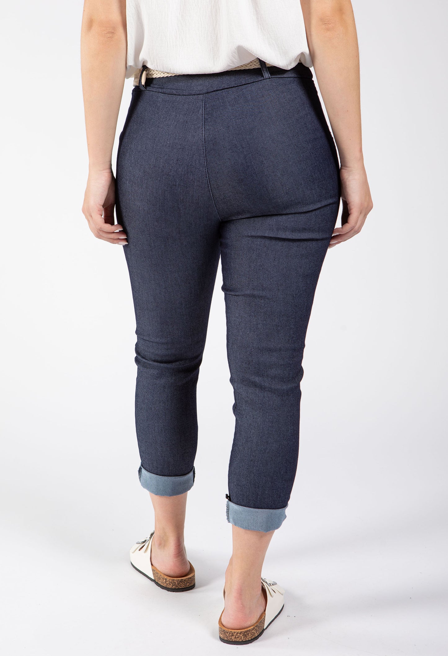 Denim Look Slim Fit Trousers