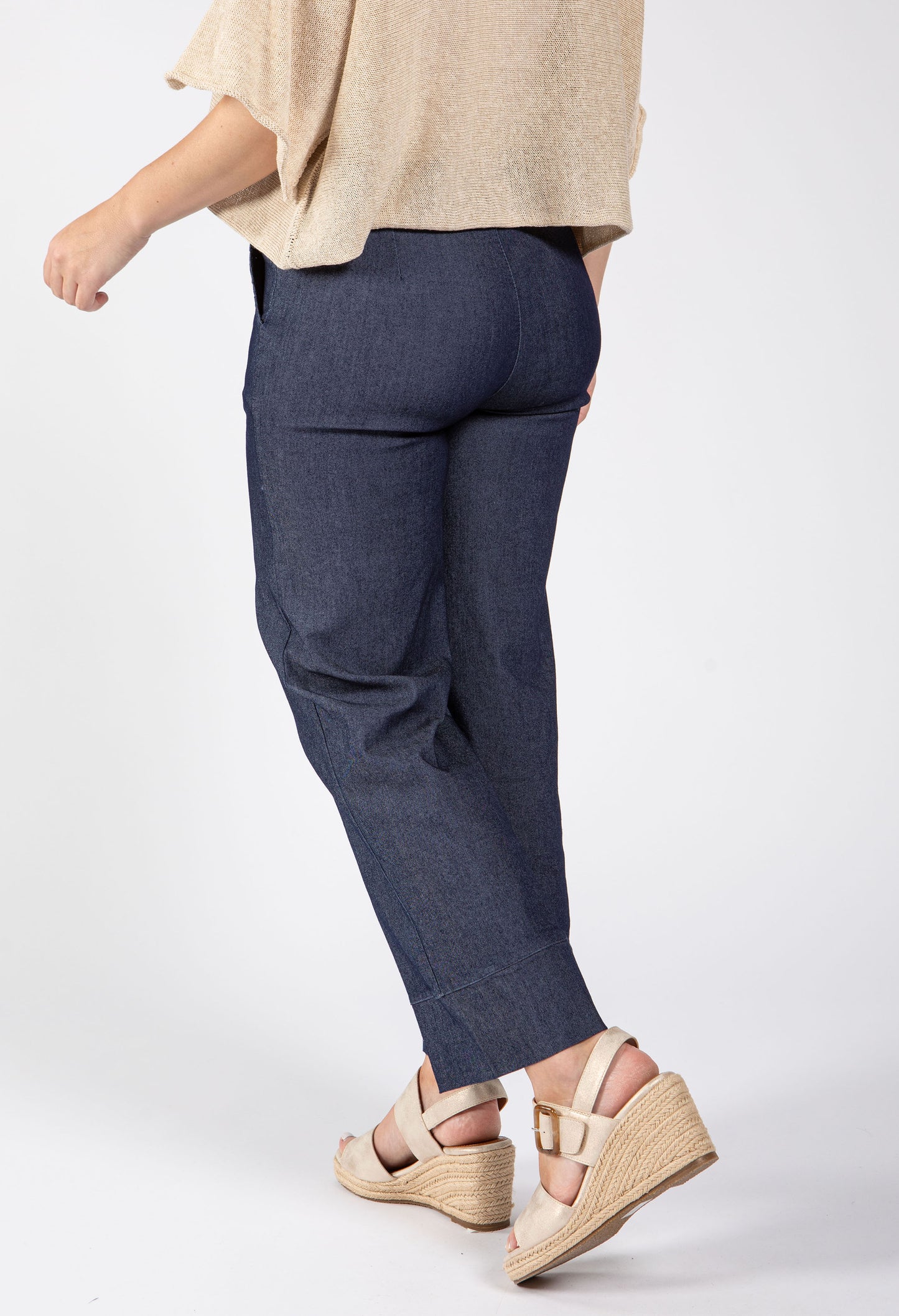 Denim Look Wide Leg Trousers