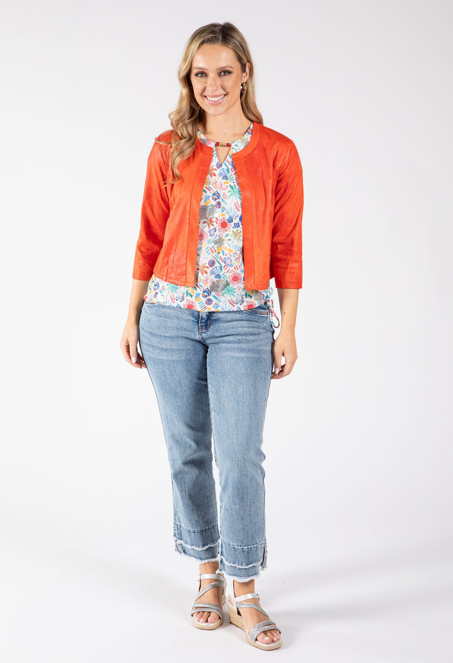 Seashell Print Fine Knit Top