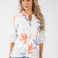 Textured Leaf Print Blouse