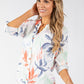 Textured Leaf Print Blouse